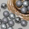 Northlight Shatterproof 4-Finish Christmas Ball Ornaments 3.25" (80mm) - Pewter Gray - 32ct - 2 of 4