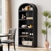 Bookcase 5 Shelf Arched Bookshelf 71.7inch, Bookcase Farmhouse Display Storage Rack, Wooden Bookshelves for Home Office, Living Room - 4 of 4
