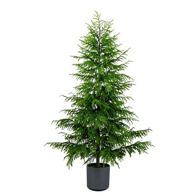 Nearly Natural 7' Artificial Real Touch Norfolk Island Pine Christmas Tree with Natural Look