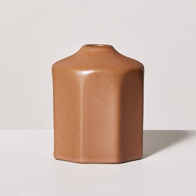 Faceted Ceramic Bud Vase Terracotta Brown - Hearth & Hand™ with Magnolia