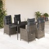 vidaXL Garden Dining Set Grey PE Rattan 5-Piece Set - 2 of 4