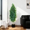 5FT Artificial Topiary Shrubs,Bay Leaf Trees for Outdoors Faux Silk Ficus Trees with Natural Trunk Plants for Home Office Front Porch Decor - 2 of 4