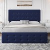 Full/Queen/King Bed Frame with 4 Drawers & Adjustable Headboard, Velvet Upholstered Mattress Foundation, Button Tufted Design, No Box Spring Needed - 4 of 4