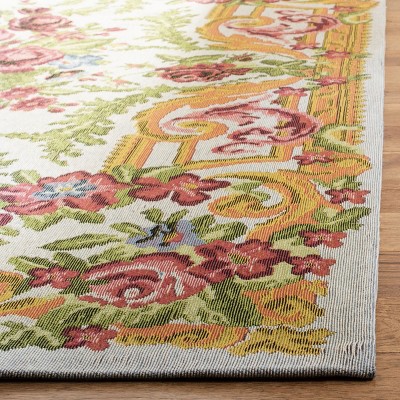 Ivory & Rose Vintage-Inspired 6' x 9' Flat Woven Cotton Blend Rug
