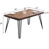 NicBex  6-Piece Wooden Dining Set,Mid-Century Modern Kitchen Table with 4 Upholstered Tufted Side Chair and Bench,Metal Legs - image 3 of 4