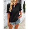 Women's Ruffle Sleeve Blouse - Flutter Short Sleeve Shirt with Ruffle Trim - 3 of 4