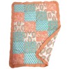 Bacati - Paisley Sophia Coral Aqua 6 pc Crib Bedding Set with Long Rail Guard Cover - 4 of 4
