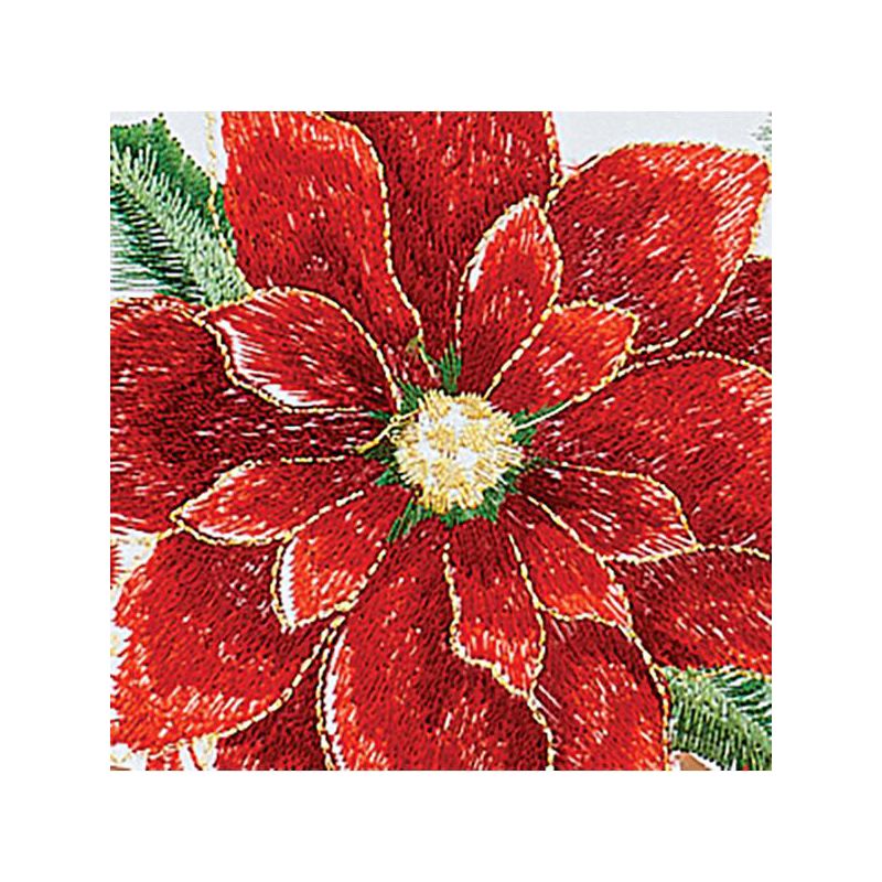 Collections Etc Charming Poinsettia Table Topper, 3 of 4