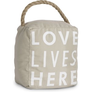 Pavilion Gift Company - Love Lives Here - 5" x 6" Door Stopper - Door Stops - 1 of 4