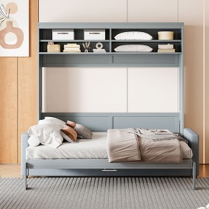 Whisen Clever Design Full Size Murphy Bed, Folded into a Sofa with Cushion - 1 of 4