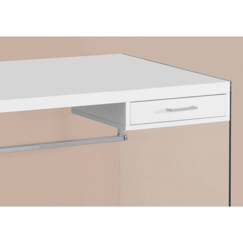 Tempered Glass Computer Desk - Glossy White - EveryRoom, 4 of 7
