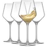 JoyJolt Layla White Wine Glasses - Set of 4 Wine Lead-Free Crystal Wine Glass Set- 13.5 oz