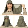 SUN CUBE Fishing Sun Hat with Neck Flap for Men UV Protection Cover Outdoor Bucket Cap with Face Covering for Hiking Running - 2 of 4