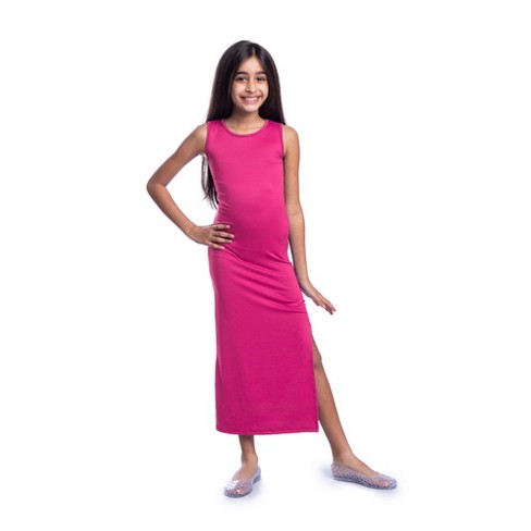 24seven Comfort Apparel Big Girls Sleeveless A-Line Dress