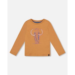 Deux par Deux Boy Organic Cotton Long Sleeve T-Shirt Cashew Brown - 1 of 4