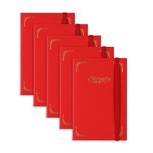 New York Central Eternity Ninety Flat Book- 8x10" Sketch Watercolor Journal, Pack of 5- Red Soft Paperback- Watercolor Sketchbook w/ Elastic Band, 100 - 1 of 4