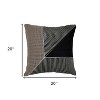 20" Black and White Geometric Cotton Throw Pillow With Embroidery - 3 of 4