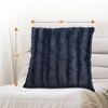 Cheer Collection Luxurious Faux Fur Throw Pillows Set of 2 - Blue (18" x 18") - 3 of 4