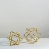 Small Distressed Gold Cube Metal Decorative Sculpture - Foreside Home & Garden - 2 of 4