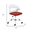 HomeRoots White and Red Adjustable Height Swivel Rolling Office Chair - 3 of 4