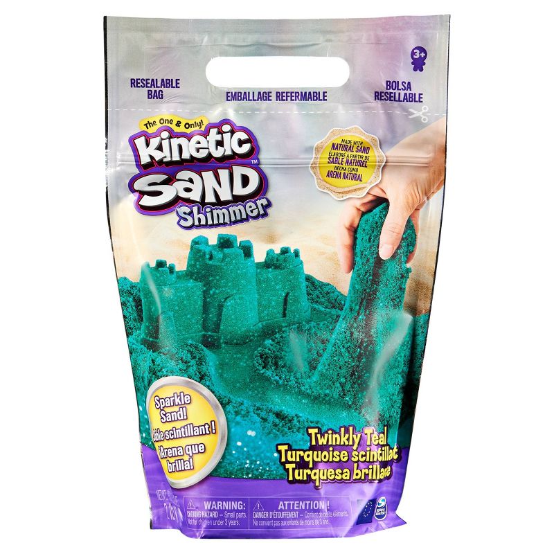 Kinetic Sand 2lb Twinkly Teal Shimmer Sand, 1 of 7