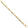 Black Bow Jewelry Men's 14k Yellow Gold, 6.5mm Solid Open Link Chain Bracelet - 2 of 4