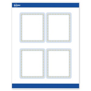 Avery 4" x 3-1/3" Labels, Gold Dots with Blue Border, 40 ct - 1 of 4
