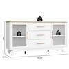Buffet Cabinet with Storage, 60" Sideboard Cabinet with 2 Fluted Glass Doors and 3 Drawers - 2 of 4