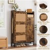 Shoe Cabinet with 3 Flip Drawer, Rattan Narrow Shoe Organizer Cabinet, Freestanding Slim Hidden Entryway Cabinet with Adjustable Shelf for Hallway - 2 of 4