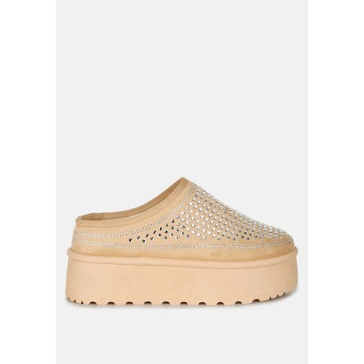 Kickles Rhinestones Embellished Platform Classic Women Slip-On