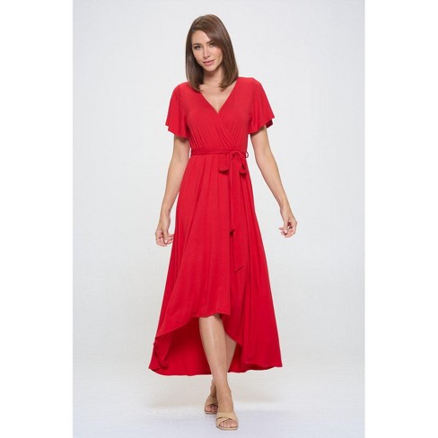 Target red store wrap dress