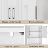 Toilet Storage Cabinet, Wooden Independent Toilet Cabinet, Double Door Toilet Cabinet, Space Saving, Anti-Tip Design, for Bathroom, White - 3 of 4
