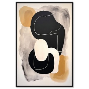 Art Remedy Milk Butterscotch and Dark Chocolate Brown Earthy Abstract Wall Art Framed - 1 of 4