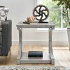 KTMBDW Coffee Table, 24" Square Coffee Table for Living Room Mid Century Modern Coffee Table, Unique Center Table with Wood Base for Small Spaces - 2 of 4