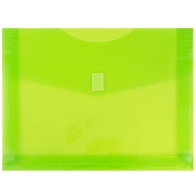 JAM Paper 12pk Plastic Expansion Envelopes with Hook & Loop Closure - Letter Booklet - 9 3/4 x 13 - Lime Green