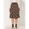 INSPIRE CHIC Women's Tartan Plaid High Waist Belted Vintage A-Line Midi Skirt - 3 of 4