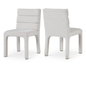 Meridian Furniture,Kai Cream Boucle Fabric Dining Chair, Set of 2 - 1 of 4