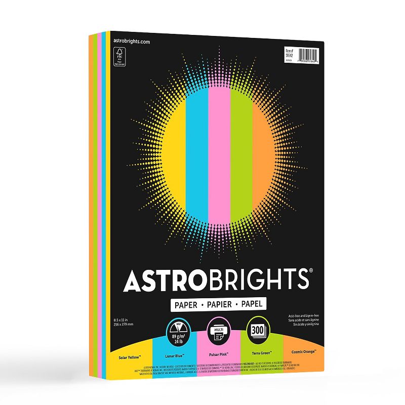 Astrobrights Color Paper 8.5 x 11 24 lb/89 91642, 1 of 4