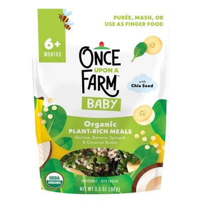 Once Upon a Farm Baby Organic Frozen Plant-Rich Meals with Quinoa, Banana, Spinach & Coconut Butter - 3.5oz