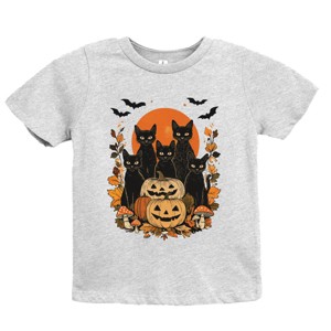 Black Cats Pumpkin Vintage - Toddler Short Sleeve Graphic T-Shirt and Youth Short Sleeve Graphic T-Shirt - 1 of 3