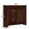 39.4" Slim Rattan Sideboard Buffet, Modern Boho Cabinet with Pop-Up Doors & Outlet Holes for Entryway Living Room-3irtyhousy - 4 of 4