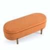 Maliang Ottoma Oval Storage Bench,Rubber Wood Leg(46."x17.7"x10.8") - 3 of 4