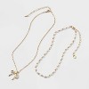 14/16" Acrylic Pearl & Bow Necklace Set 2 pc - Wild Fable™ Gold - 2 of 3