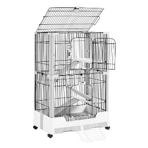 Yaheetech 4-Level Rolling Rabbit Cage with Platforms and Ramps, Chinchillas Gray - 1 of 4
