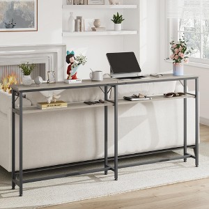 Console Table Narrow Long, 2 Tier Hallway Table with Storage Shelves - 1 of 4