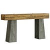 Resenkos Rustic Wooden Console Table with Tapered Legs, Vintage Entryway Sofa Side Table for Living Room Brown - 2 of 4