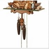 One Day Cuckoo Clock Chalet 14.5" – Lady Rings Bell, Hand-Carved Trees, Dog & Bunny By River City Clocks - 3 of 3