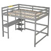 NicBex Full Size Loft Bed with Desk Pine Bed Frame with Open Storage Shelves, Ladder and Full Length Guardrail, No Box Spring Required - 3 of 4