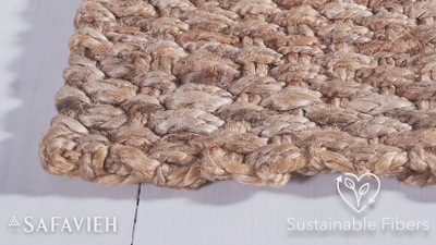 Hand-Knotted Geometric Square Wool Area Rug - 6' Natural