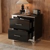 Modern Nightstand with with 2 Drawers, High Gloss Finish, MDF Frame with Metal Legs, Elegant Bedroom Side Table-The Pop Home - 2 of 4